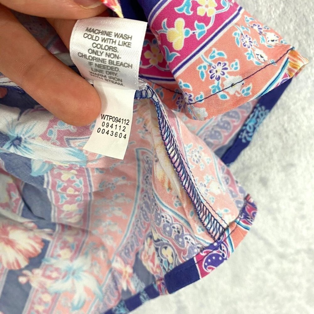 J. Jill Multicolor Floral Print Sleeveless Shirt Top Blouse Size Small Petite PS - Picture 5 of 13